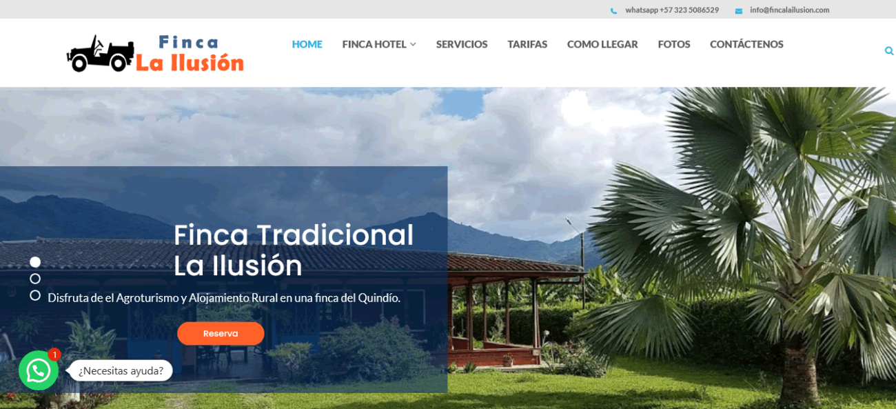 Diseño de Pagina web en Colombia Finca la Ilusion