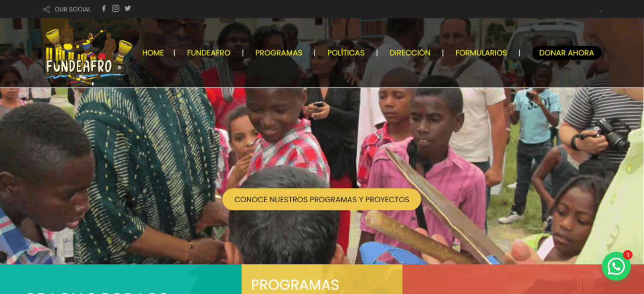 Diseño de pagina web en Colombia Fundeafro Colombia
