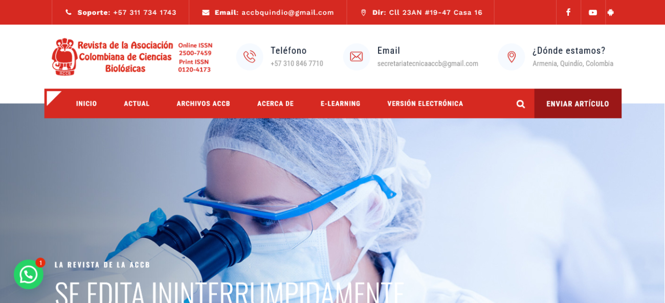 Diseño web en Colombia Revista Asociación Colombiana de Ciencias Biológicas