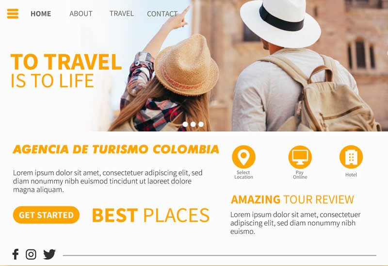 Sitio Páginas Web Agencia de Turismo Colombia